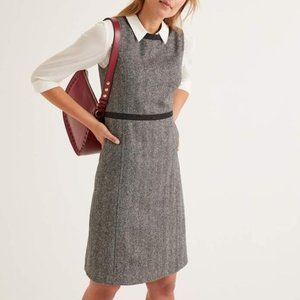 Boden Carrie Tweed Dress in Gray Herringbone, 10